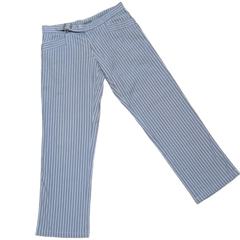 Dolce & Gabbana Ittierre Spa gray on gray striped cotton blend pants 34/48